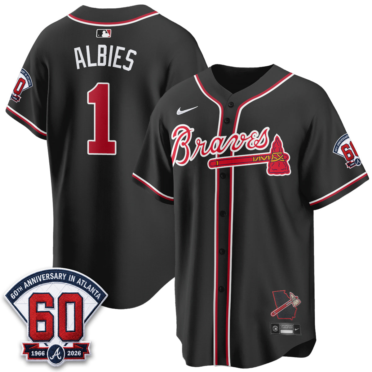 Atlanta Braves 2026 Black Out Style Vapor Limited Jersey - Stitched