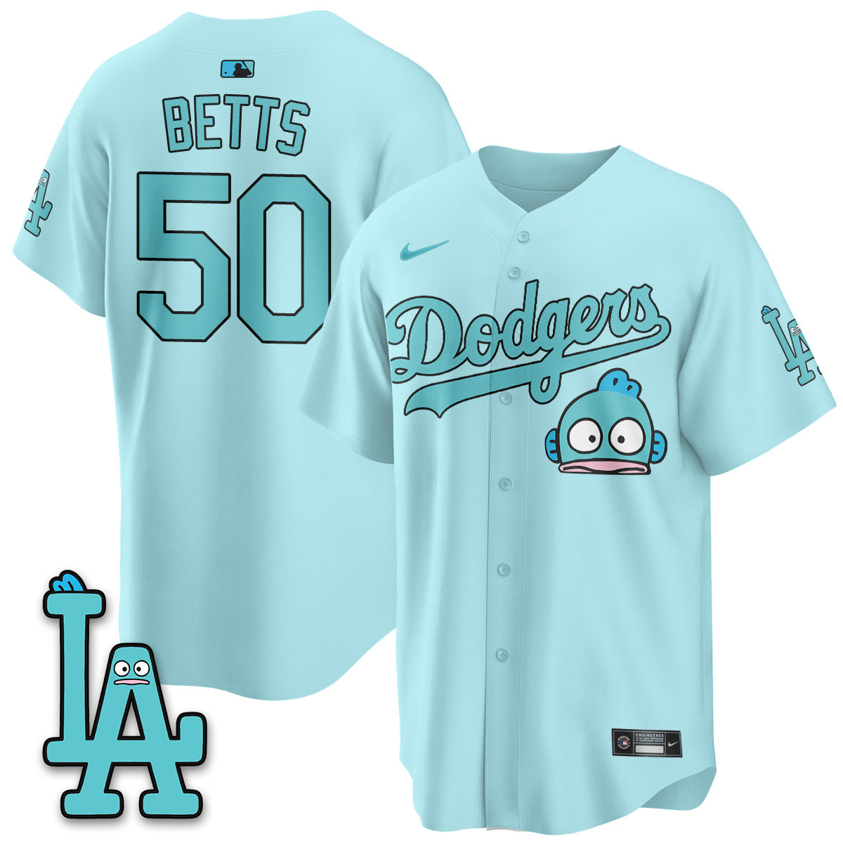 Los Angeles Dodgers x Hangyodon Edition Vapor Jersey- Stitched-Cuztomshoes