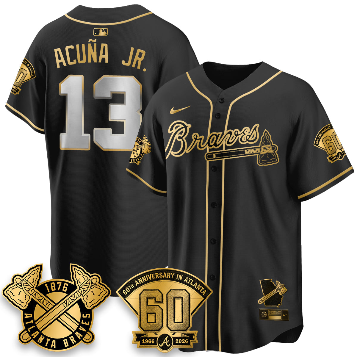 Atlanta Braves 60th Anniversary Special Edition Vapor Limited Jersey - Stitched-Cuztomshoes