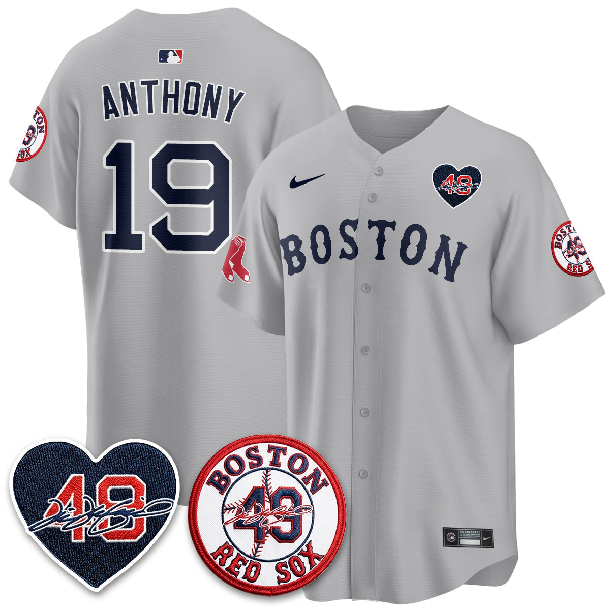 Boston Red Sox Tim Wakefield Memorial Patch Vaper Premier Limited Jersey - Stitched