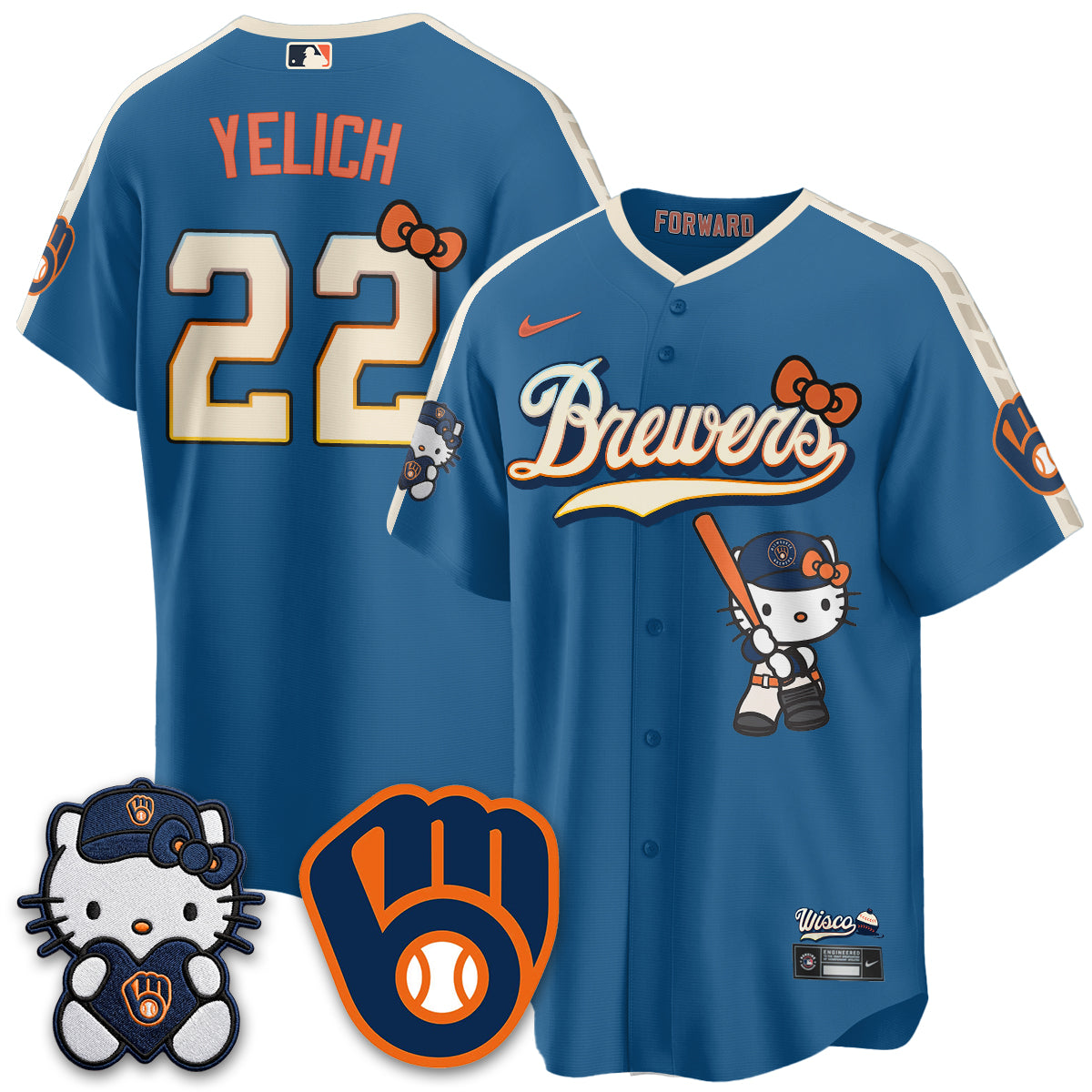 Milwaukee Brewers Meow KT Night Vapor Limited Jersey - Stitched-Cuztomshoes