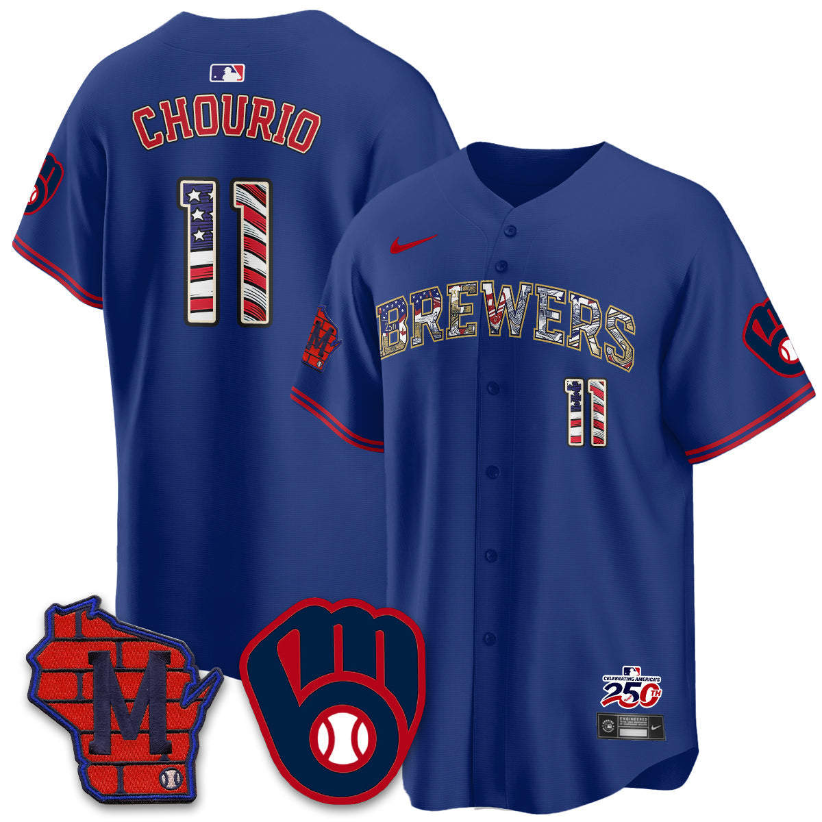Milwaukee Brewers 2026 Independence Day USA Vapor Limited Jersey - Stitched-Cuztomshoes