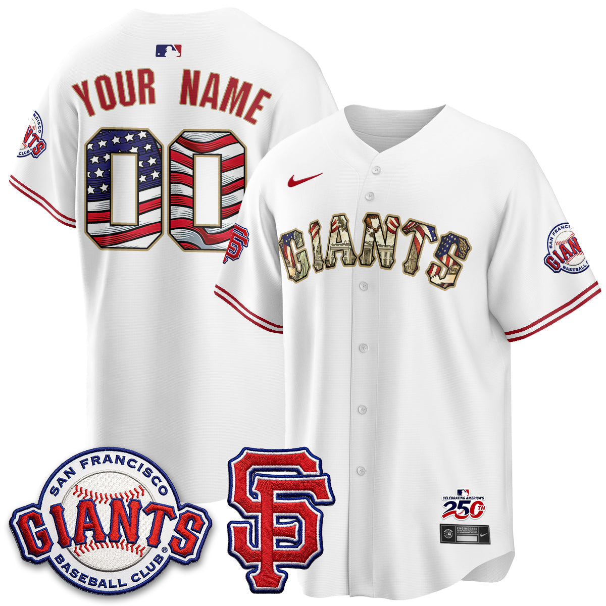 San Francisco Giants2026 Independence Day USA Custom Jersey - Stitched