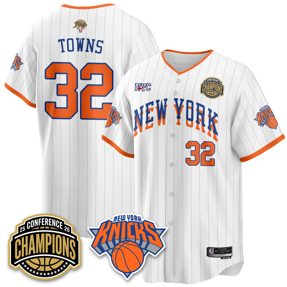 New York Knicks 2026 Basketball Finals Vapor City Edition Jersey V2- Stitched-Cuztomshoes