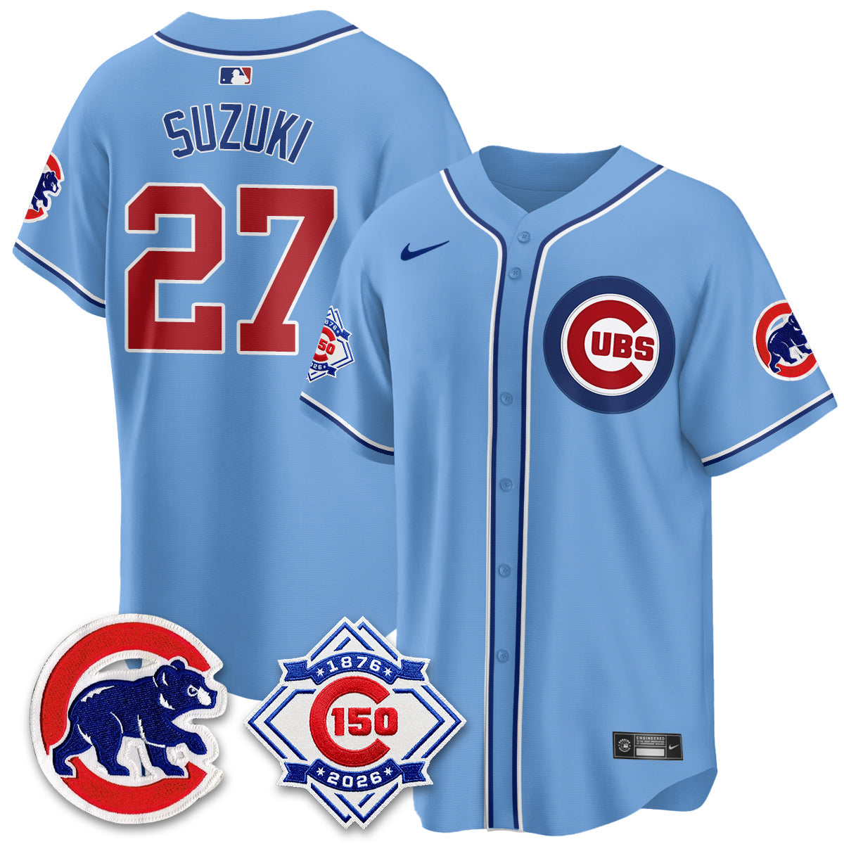 Chicago Cubs 150th Anniversary Black Out Style Vapor Premier Limited Jersey - Stitched