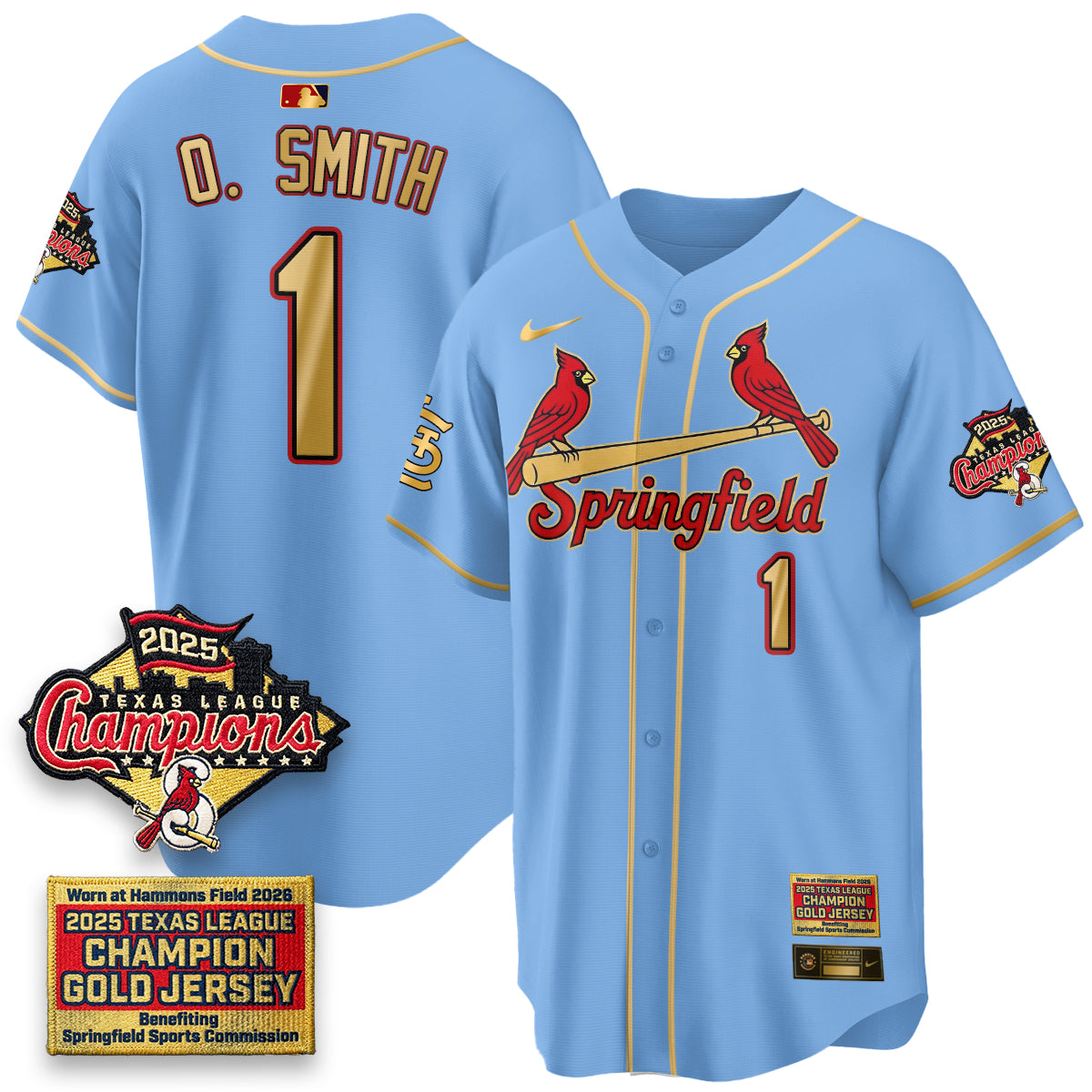 St. Louis Cardinals Springfield's Championship Gold Limited Jerseys - Stitched