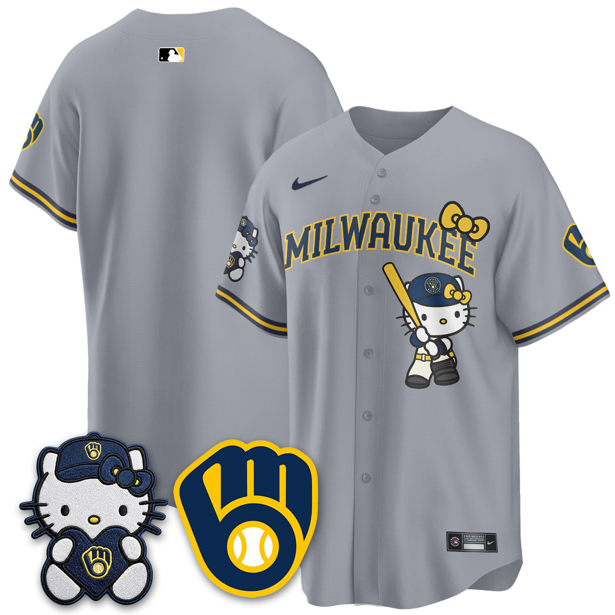 Milwaukee Brewers Meow KT Night Vapor Limited Jersey - Stitched-Cuztomshoes