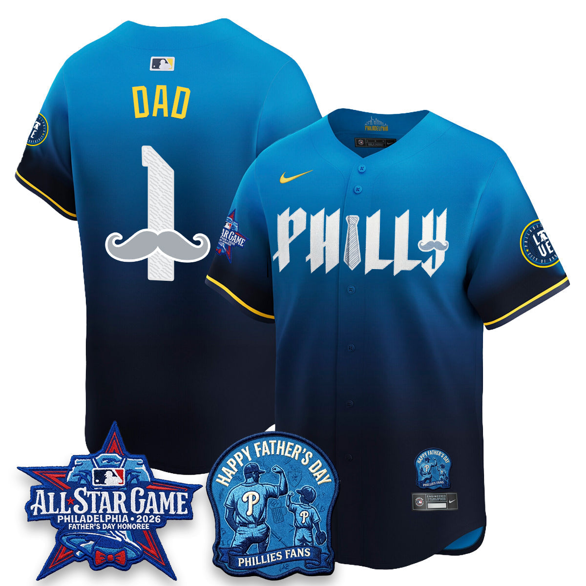 Philadelphia Phillies Happy Father's Day Vapor Jersey - Stitched