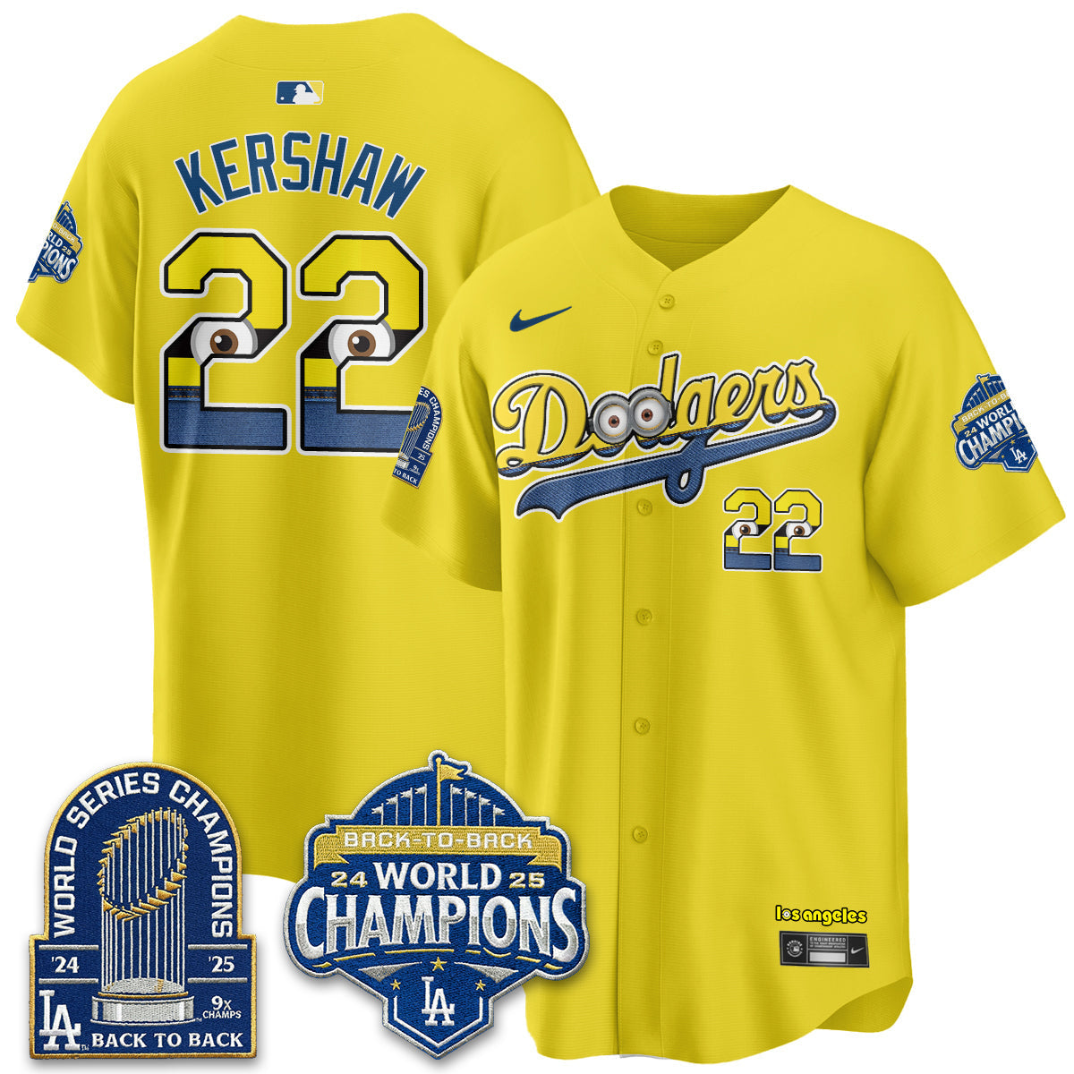 Los Angeles Dodgers x Yellow Capsules Vapor Jersey - Stitched-Cuztomshoes