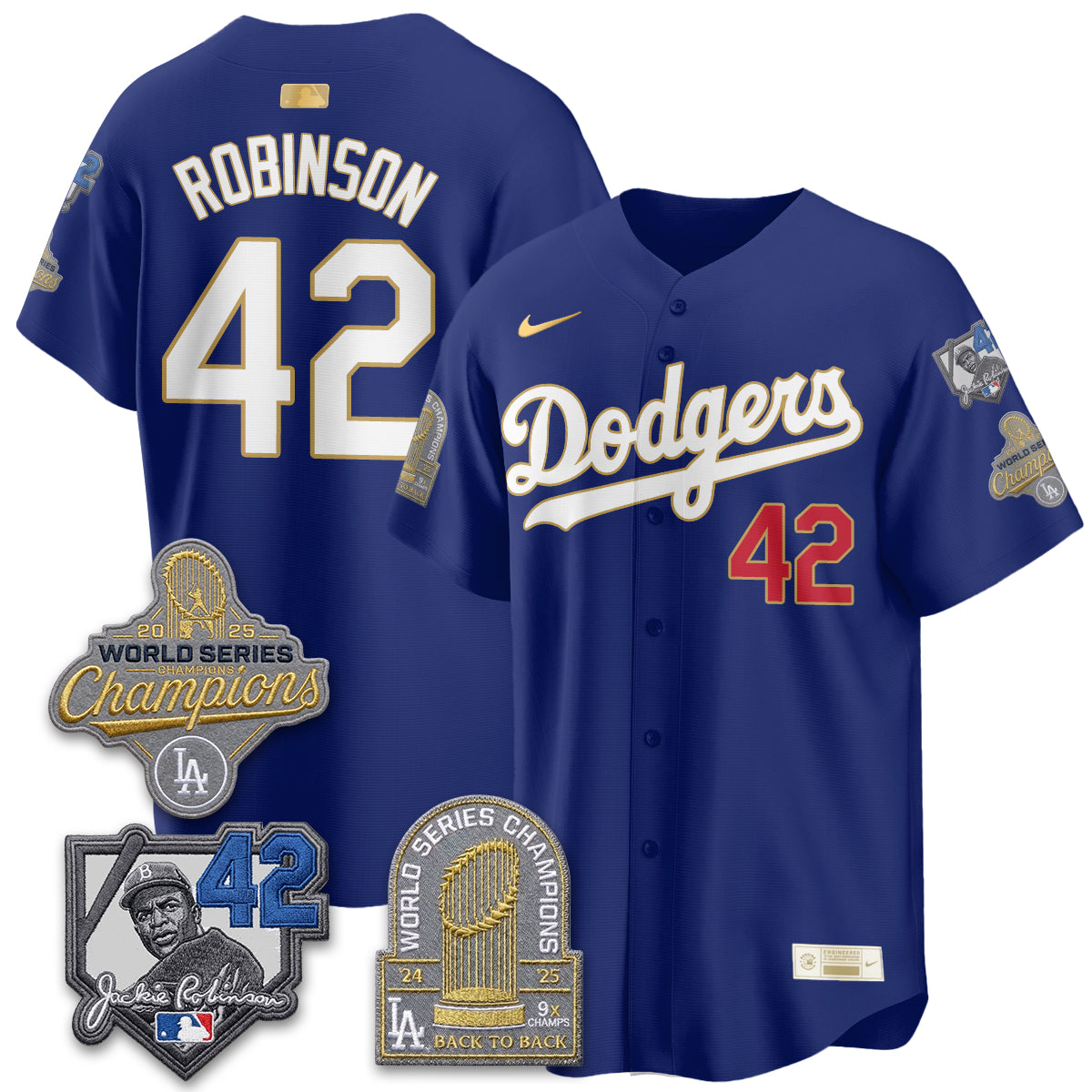 Los Angeles Dodgers 2026 Jackie Robinson New Era Vapor Limited Jersey - Stitched-Cuztomshoes