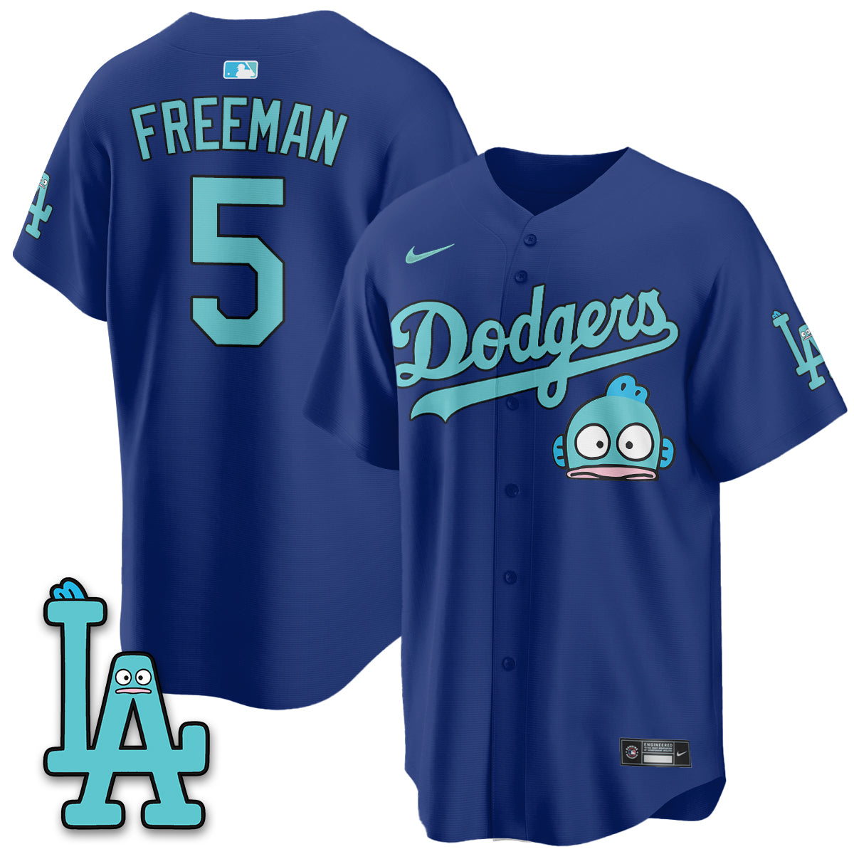 Los Angeles Dodgers x Hangyodon Edition Vapor Jersey- Stitched-Cuztomshoes