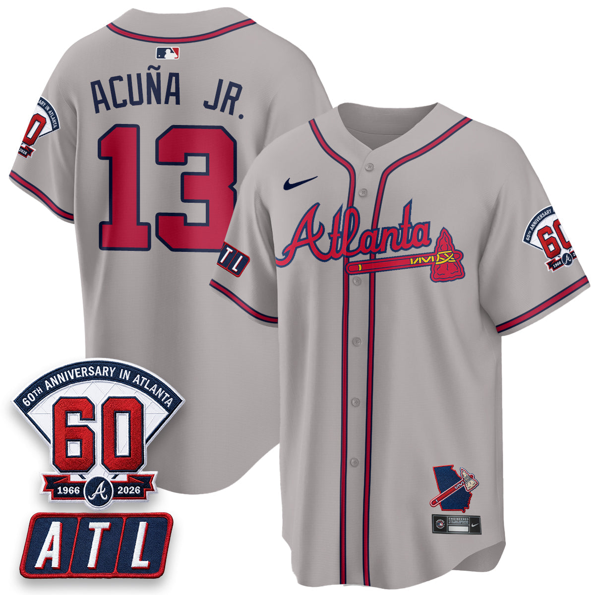 Atlanta Braves 2026 60th Anniversary Vapor Limited Jersey - Stitched