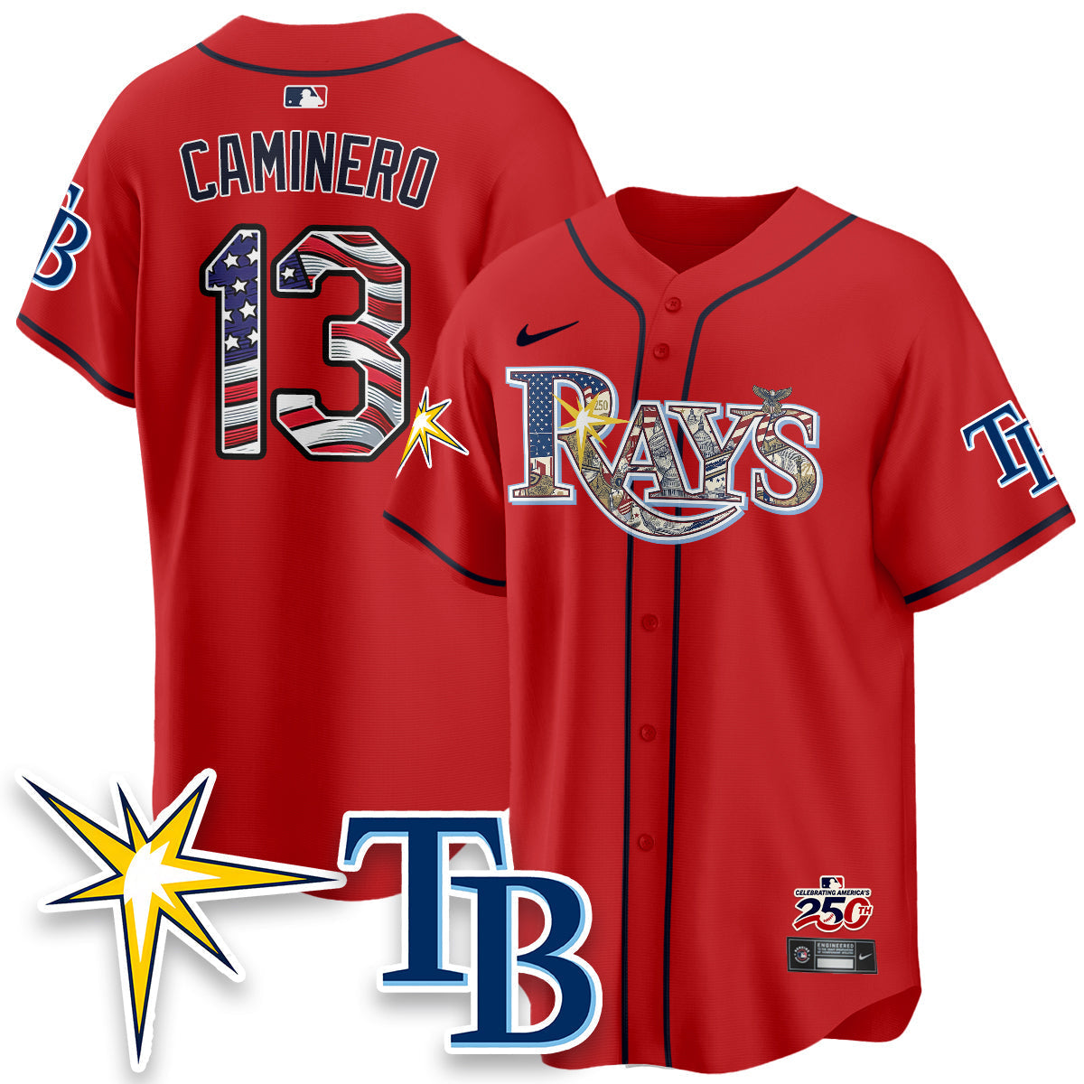 Tampa Bay Rays 2026 Independence Day USA Vapor Limited Jersey - Stitched