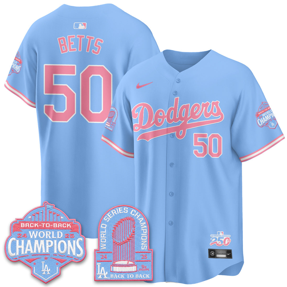 Los Angeles Dodgers x Bubblegum Vapor Jersey - Stitched