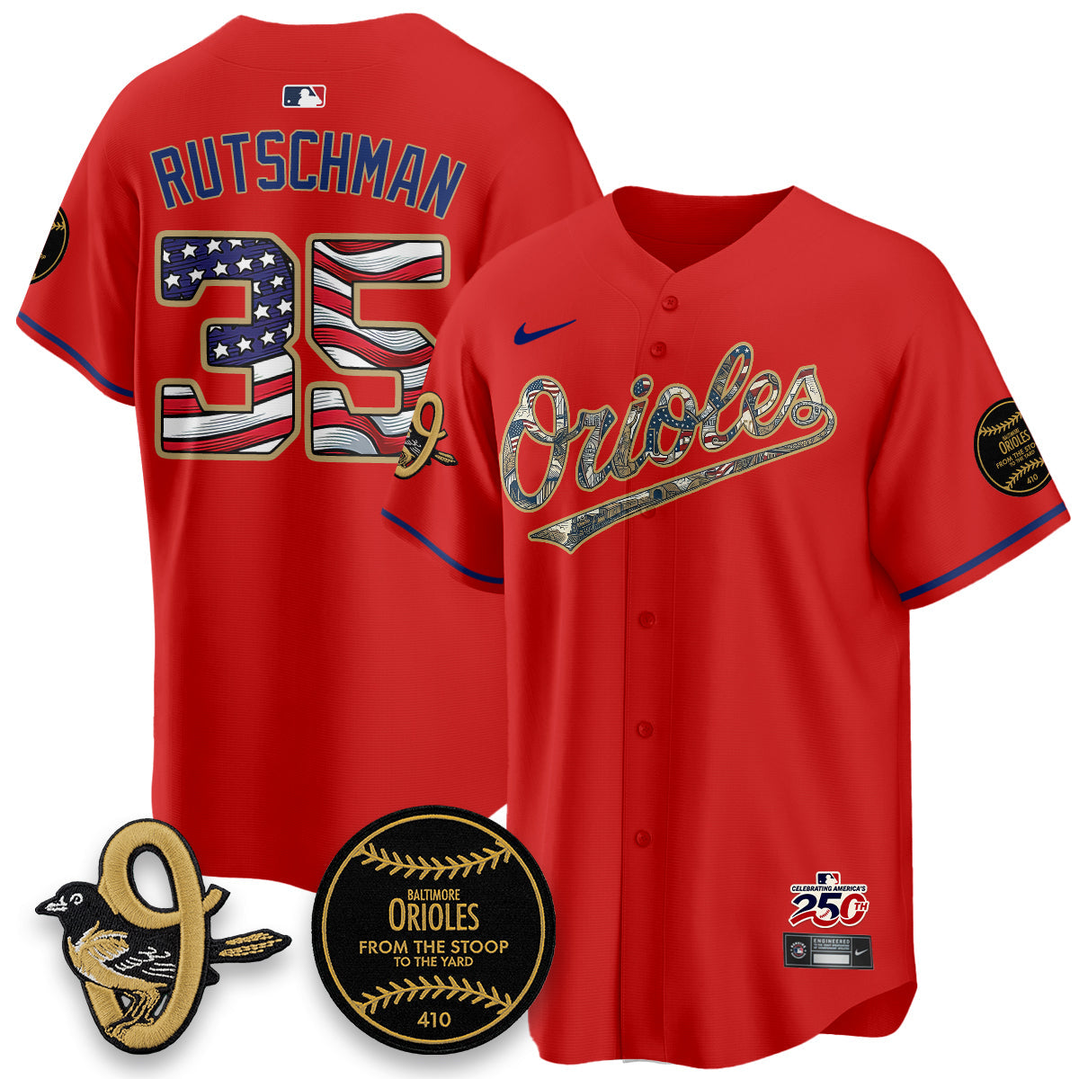 Baltimore Orioles 2026 Independence Day USA Vapor Limited Jersey - Stitched-Cuztomshoes