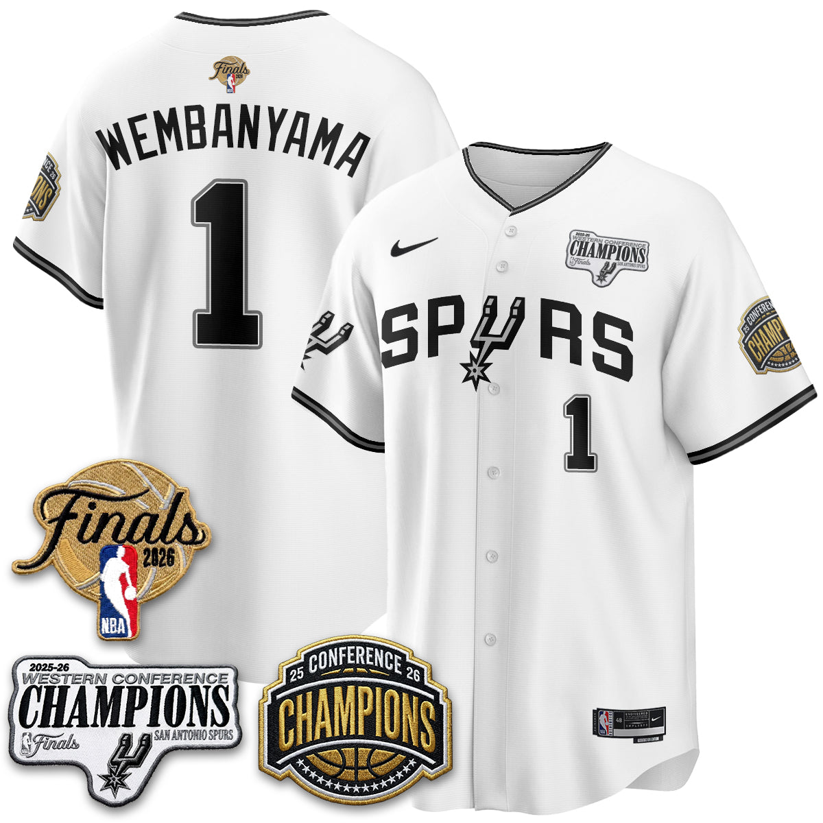San Antonio Spurs 2026 Basketball Finals Vapor Jersey - Stitched