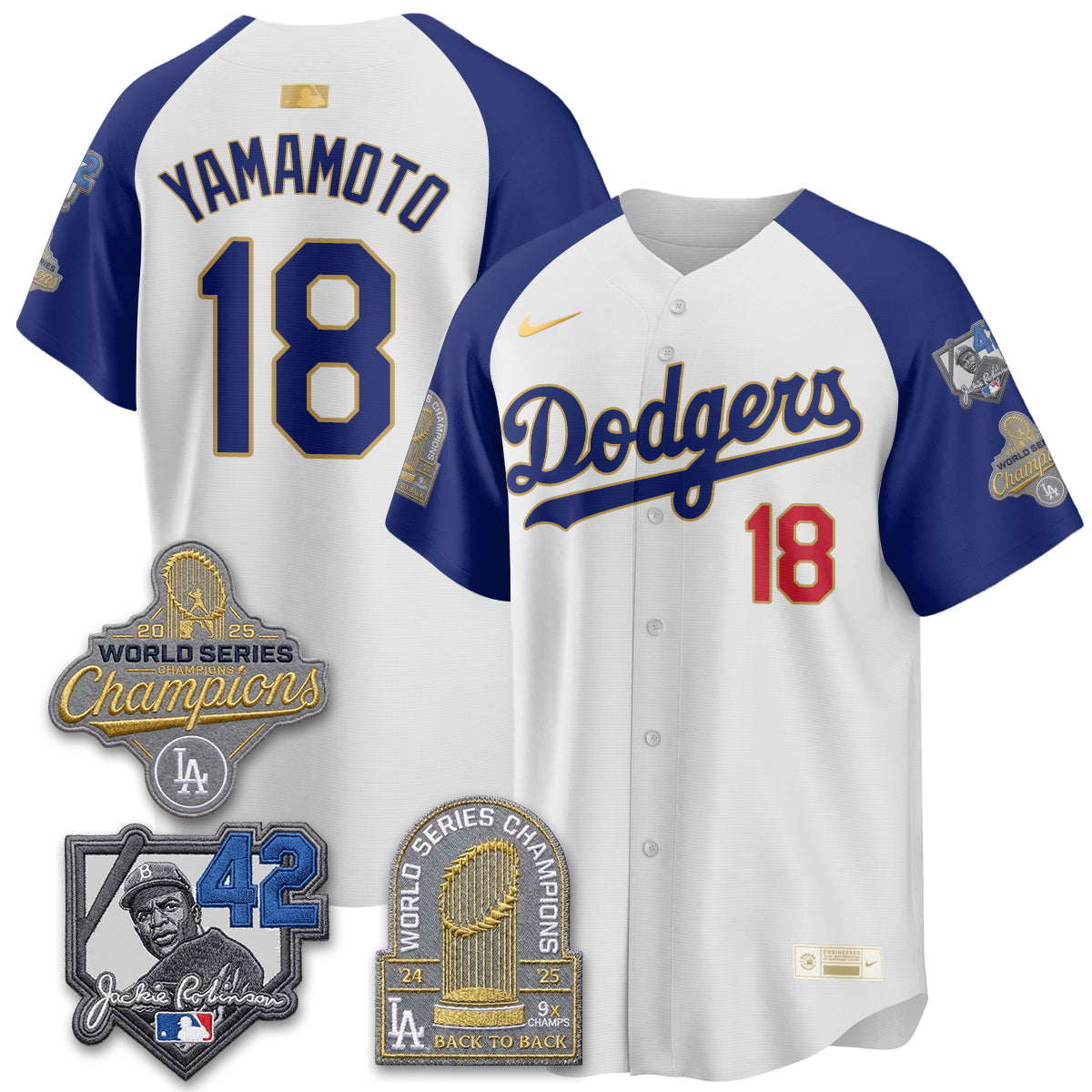 Los Angeles Dodgers 2026 Jackie Robinson New Era Vapor Limited Jersey - Stitched-Cuztomshoes