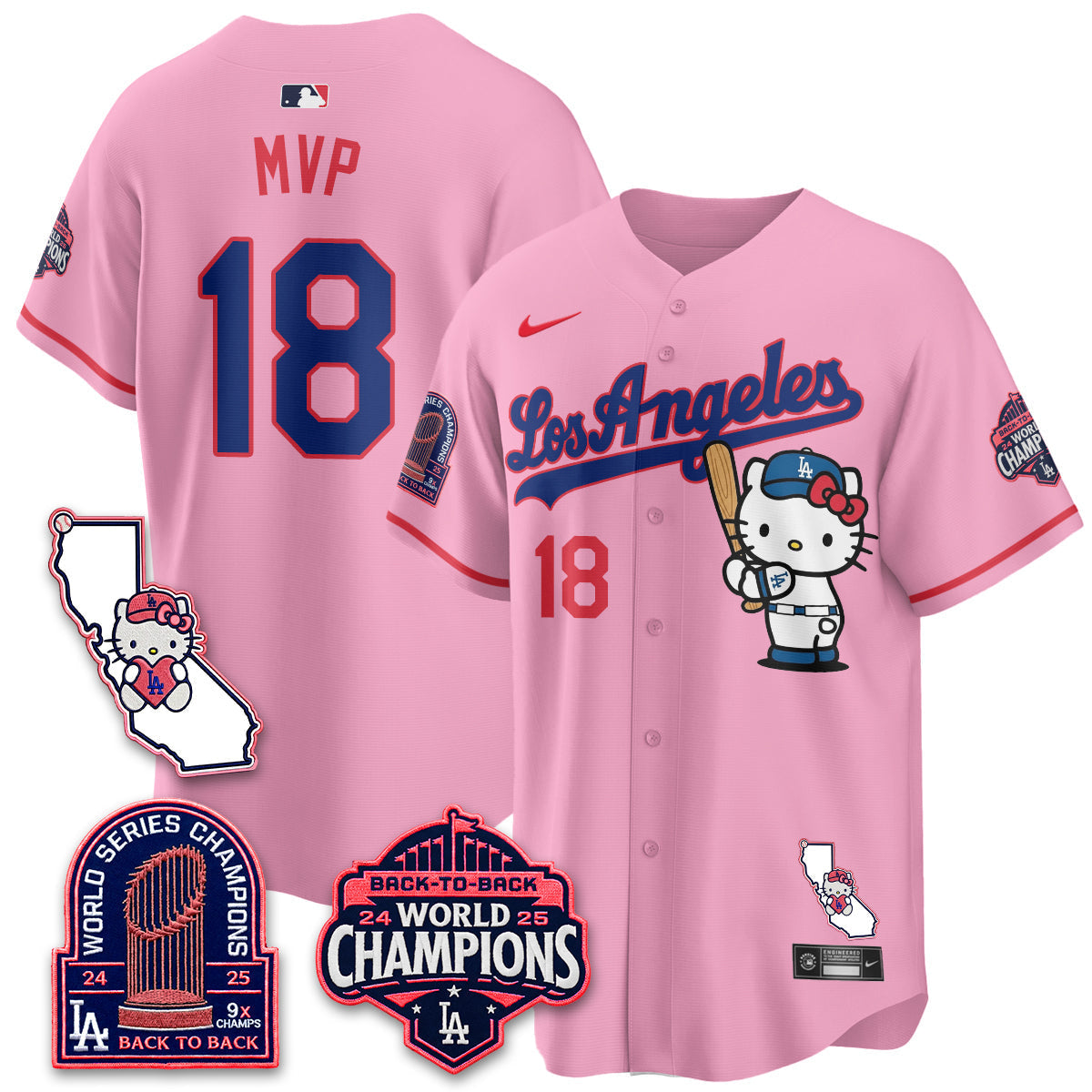 Los Angeles Dodgers x Meow KT 2026 Vapor Jersey - Stitched - V4-Cuztomshoes
