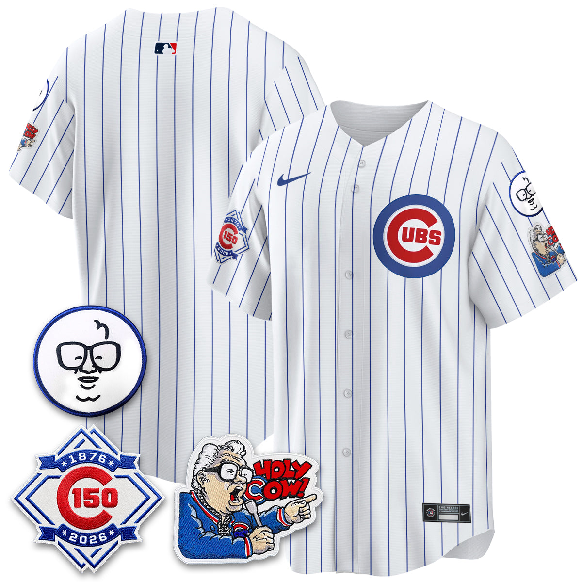 Chicago Cubs 150th Anniversary Harry Caray Holy Cow Vapor Premier Limited Jersey - Stitched V2-Cuztomshoes
