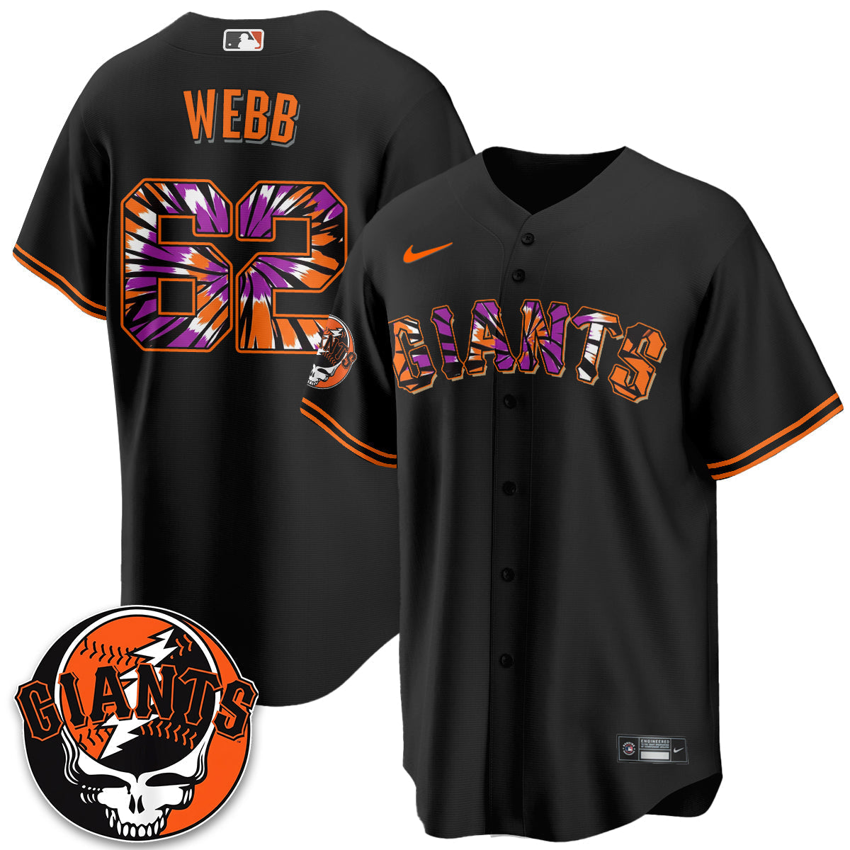 San Francisco Giants x Grateful Dead Vapor Jersey V2 - Stitched