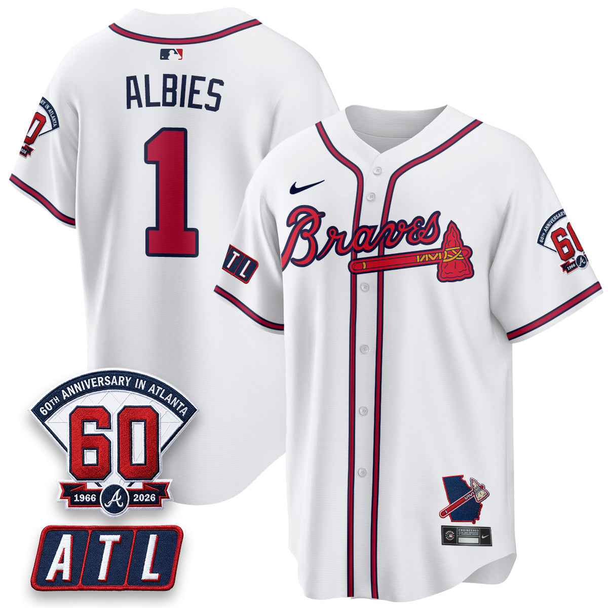 Atlanta Braves 2026 60th Anniversary Vapor Limited Jersey - Stitched