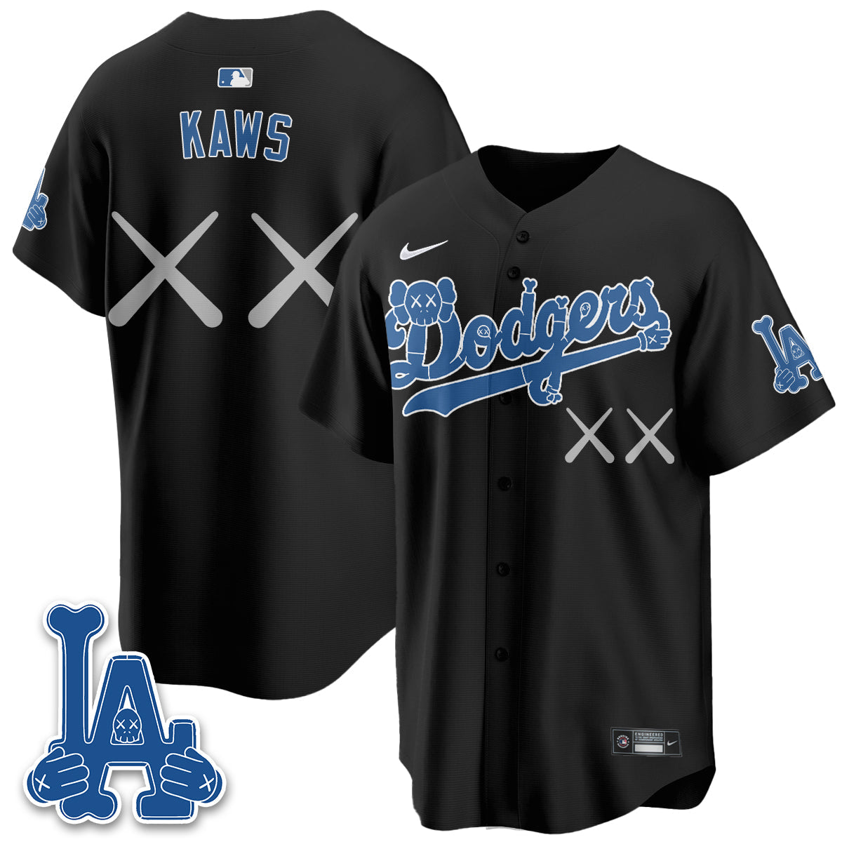 Los Angeles Dodgers x KAWS Edition Vapor Jersey V2- Stitched-Cuztomshoes