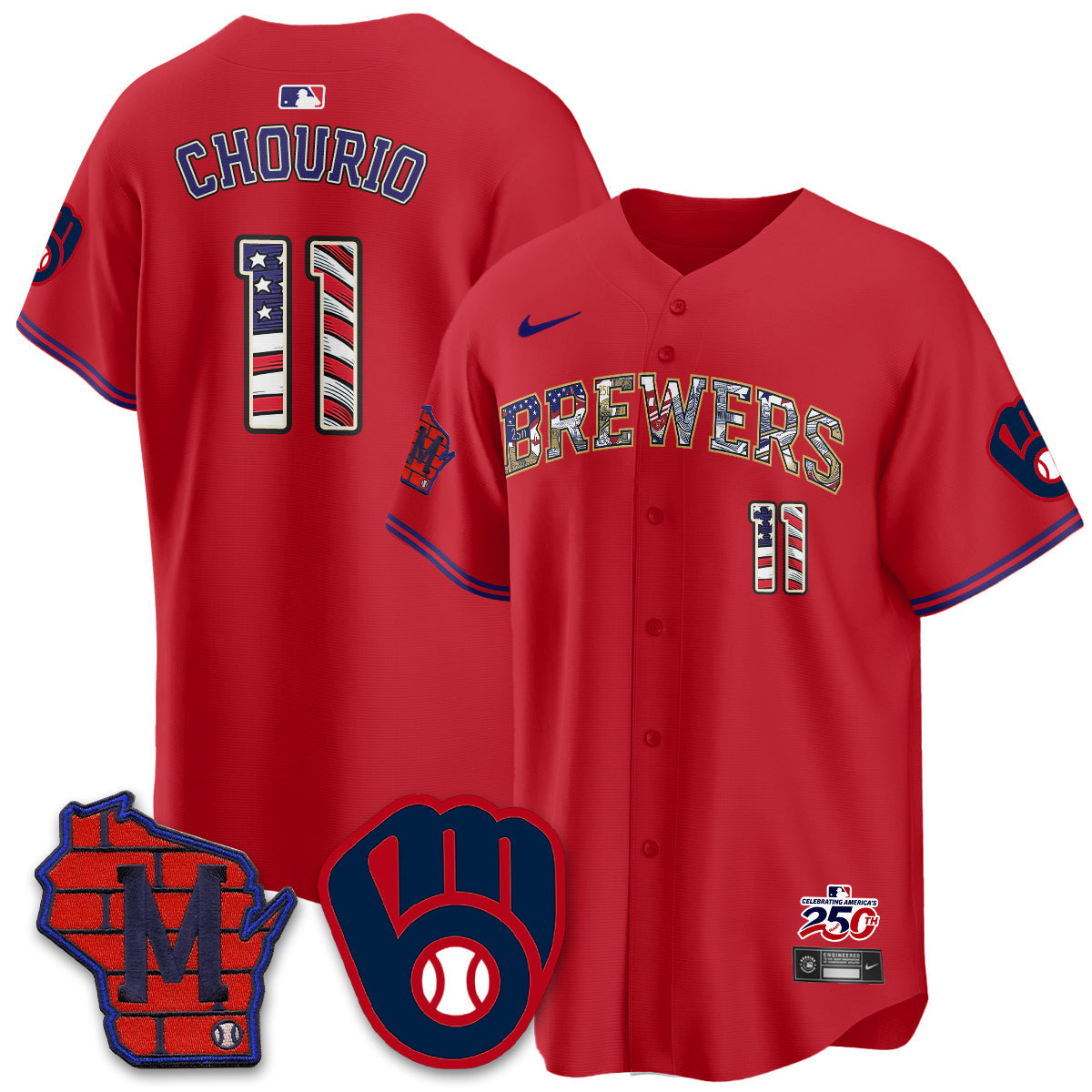 Milwaukee Brewers 2026 Independence Day USA Vapor Limited Jersey - Stitched-Cuztomshoes