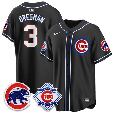Chicago Cubs 150th Anniversary Black Out Style Vapor Premier Limited Jersey - Stitched