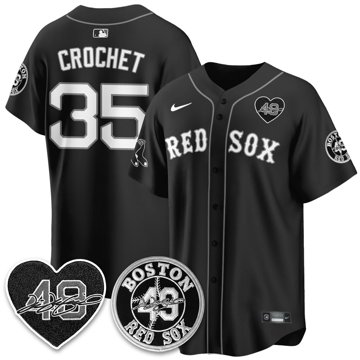 Boston Red Sox Tim Wakefield Memorial Patch Vaper Premier Limited Jersey - Stitched