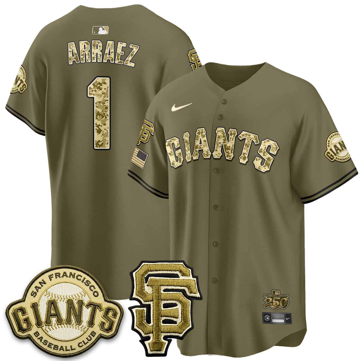 San Francisco Giants 2026 Armed Forces Day Jersey V2 - Stitched
