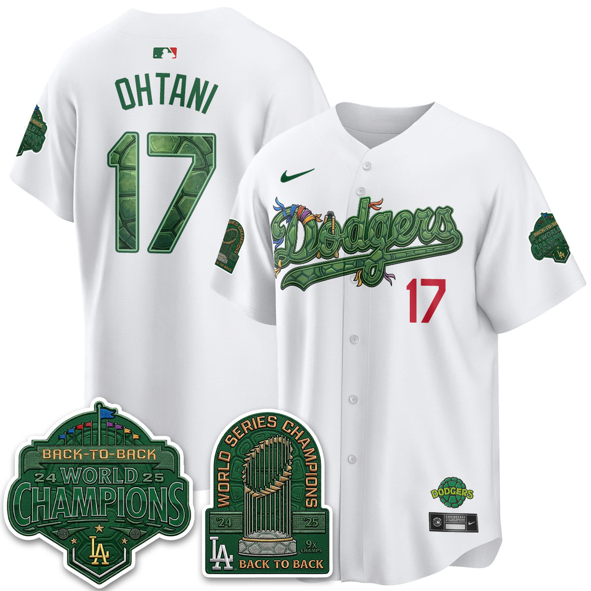 Los Angeles Dodgers x TMNT 2026 Vapor Jersey - Stitched-Cuztomshoes