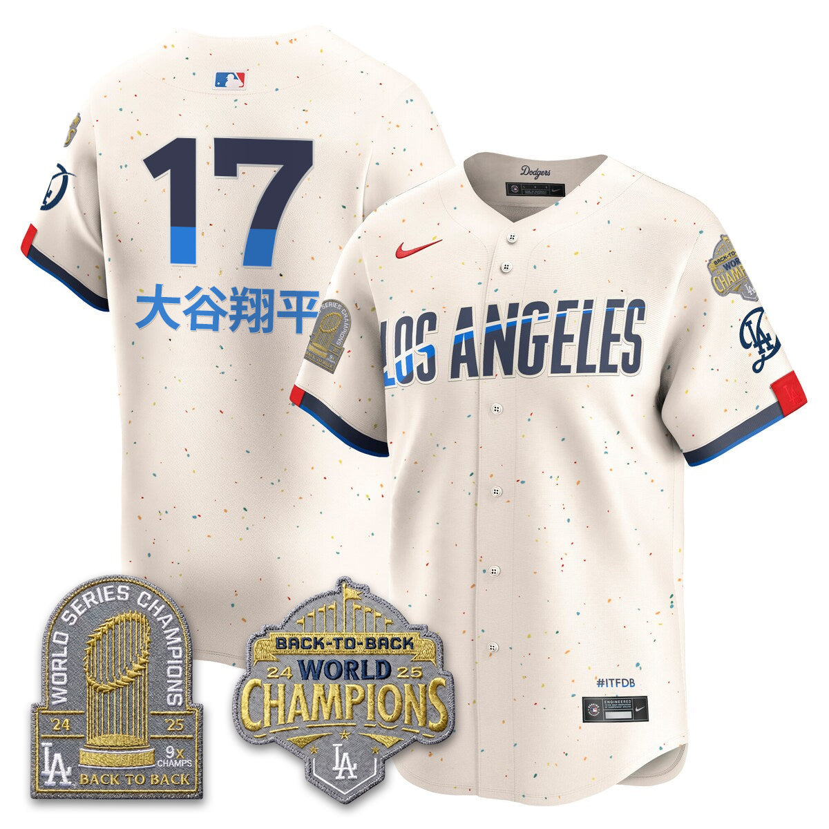 Los Angeles Dodgers Gold Collection Vapor Limited Jersey - 9x & B2B Champs - Stitched-Cuztomshoes