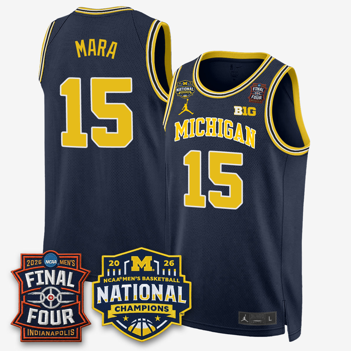 Michigan Wolverines 2026 Men's Basketball Champions Limited Jersey - Stitched-Cuztomshoes