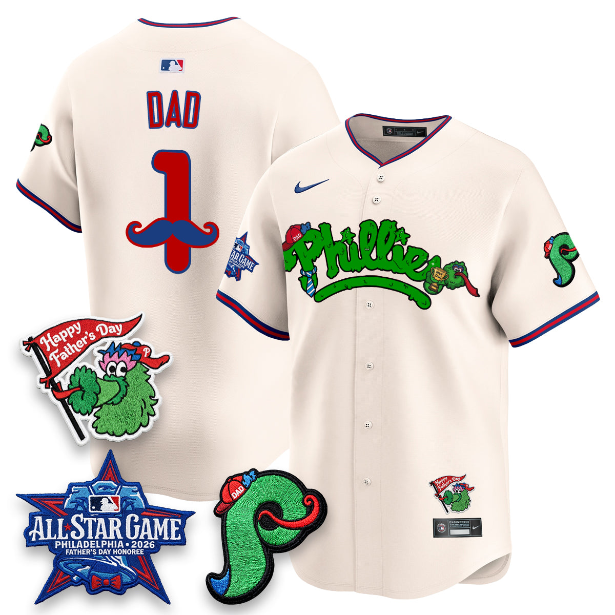 Philadelphia Phillies Happy Father's Day Vapor Jersey - Stitched