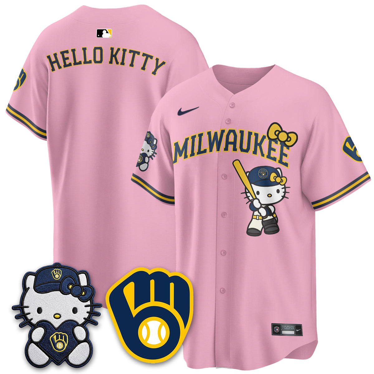 Milwaukee Brewers Meow KT Night Vapor Limited Jersey - Stitched-Cuztomshoes