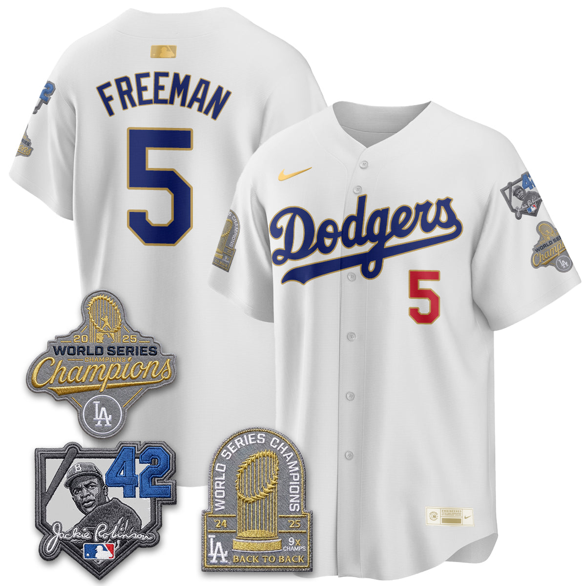 Los Angeles Dodgers 2026 Jackie Robinson New Era Vapor Limited Jersey - Stitched-Cuztomshoes