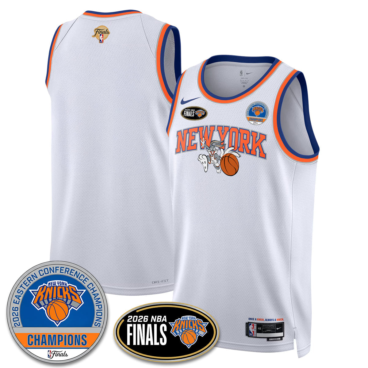 New York Knicks 2026 Basketball Eastern Conference Champions x Bunny Vapor Jersey - Stitched-Cuztomshoes