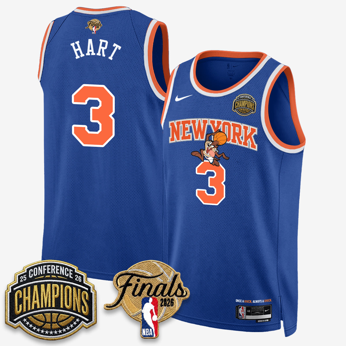 New York Knicks 2026 Basketball Eastern Conference Champions x Looney Tunes Vapor Jersey V2- Stitched-Cuztomshoes