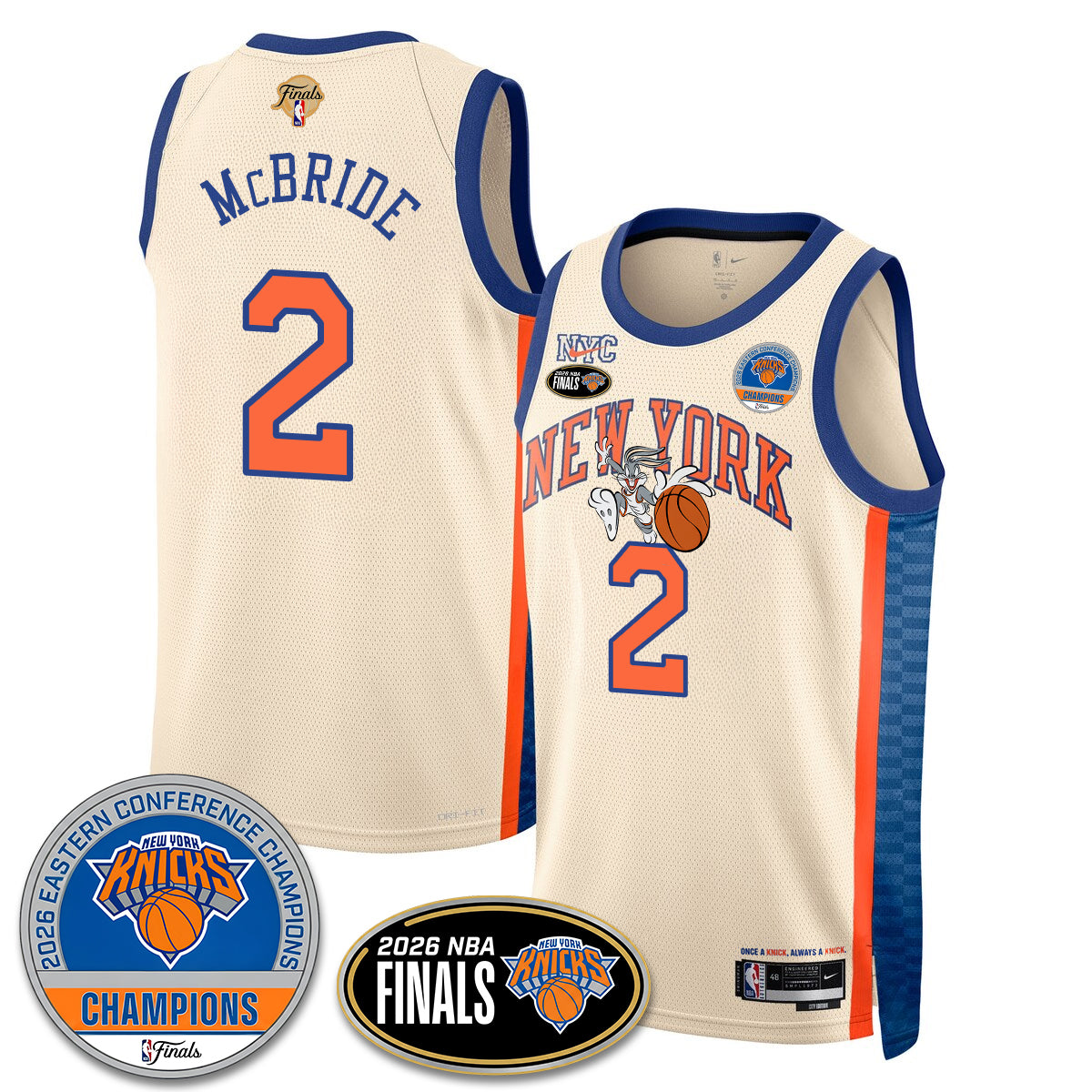 New York Knicks 2026 Basketball Eastern Conference Champions x Bunny Vapor Jersey - Stitched-Cuztomshoes