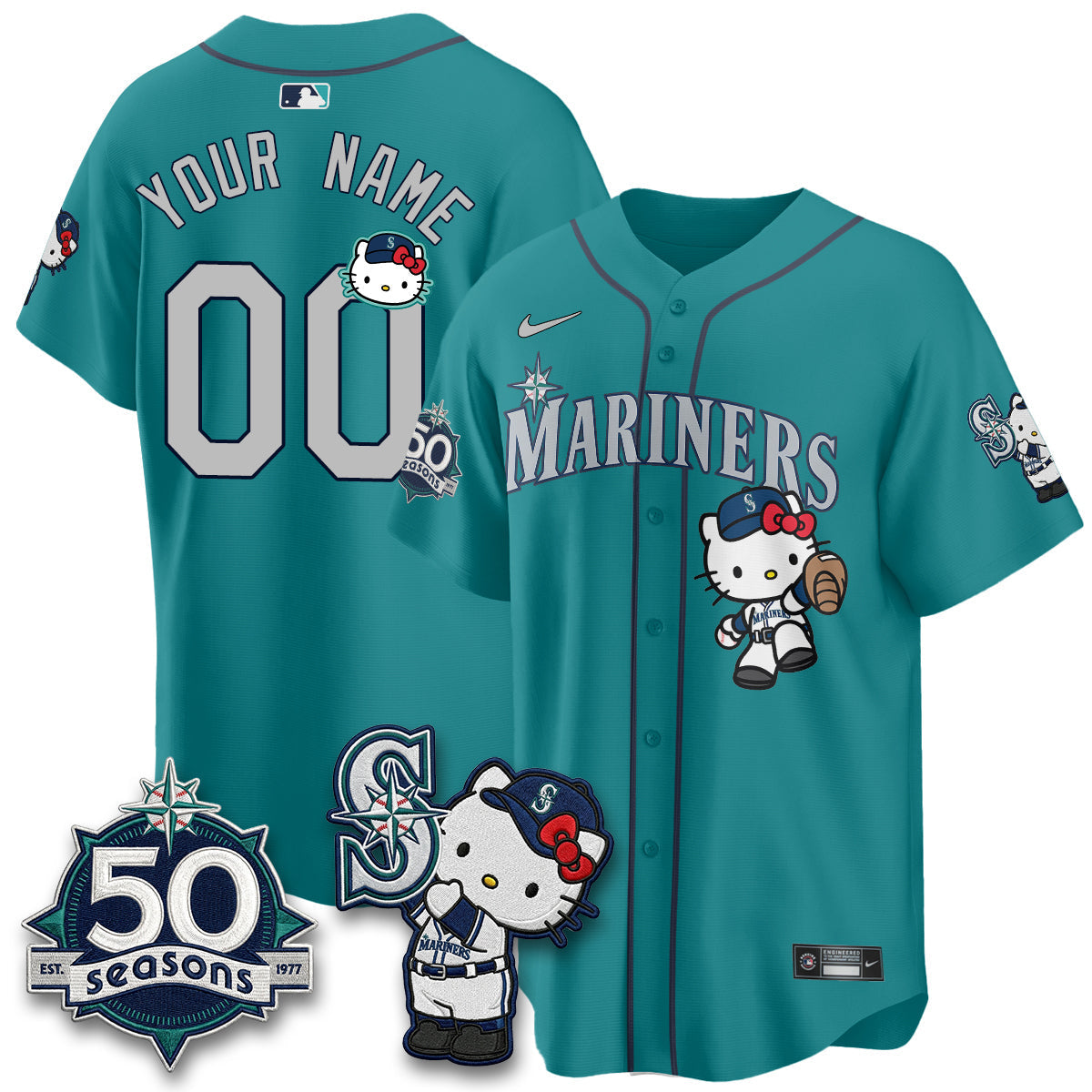 Seattle Mariners x Meow KT Night Limited Custom Jersey - Stitched V2