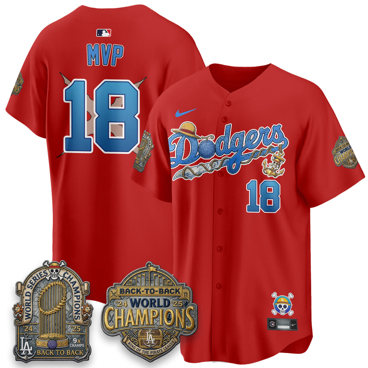 Los Angeles Dodgers x OP Japanese Cartoon Vapor Limited Jersey - Stitched-Cuztomshoes