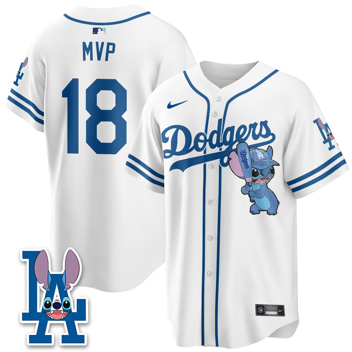 Los Angeles Dodgers x Blue Alien Edition Vapor Jersey - Stitched-Cuztomshoes
