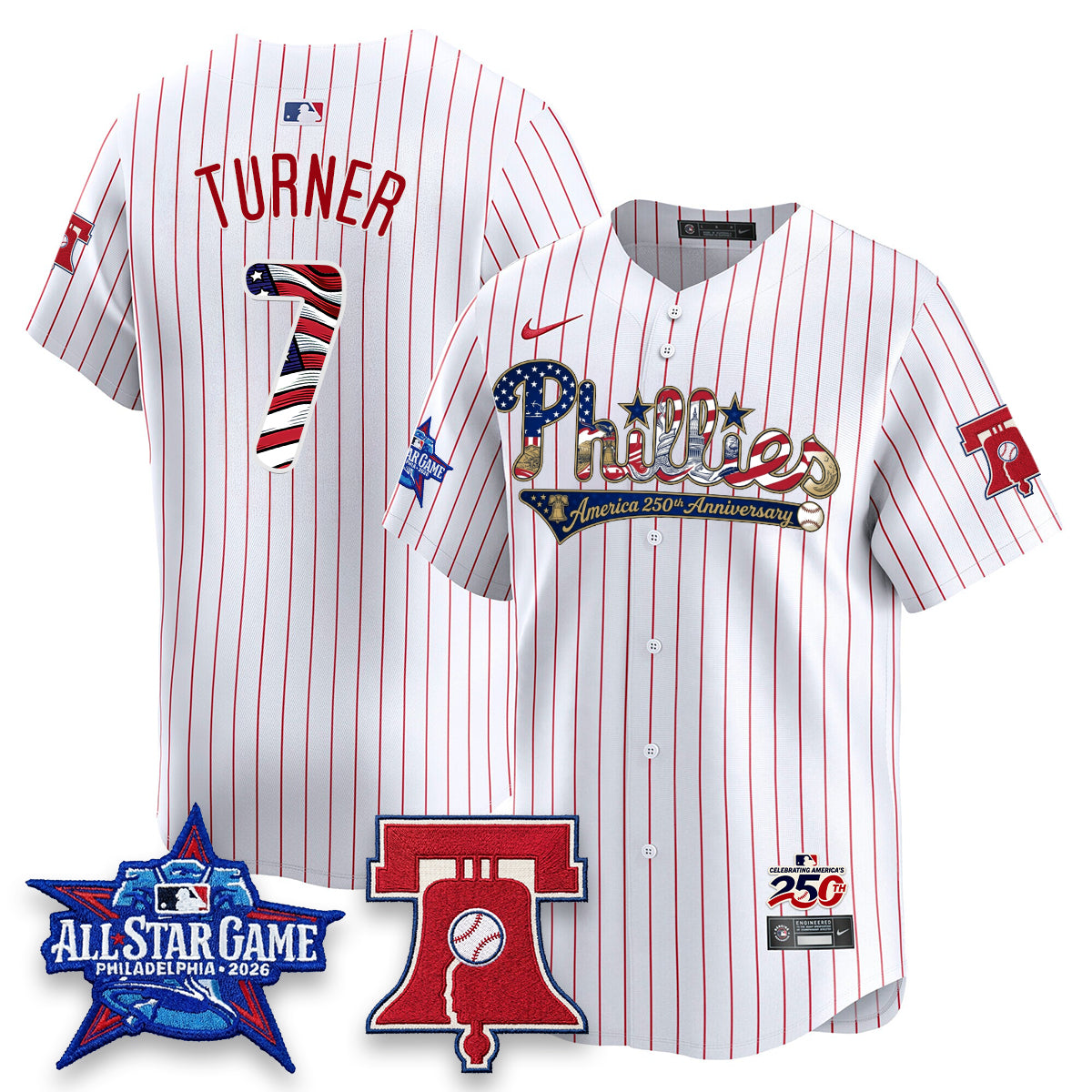 Philadelphia Phillies 2026 Independence Day USA Vapor Limited Jersey - Stitched-Cuztomshoes