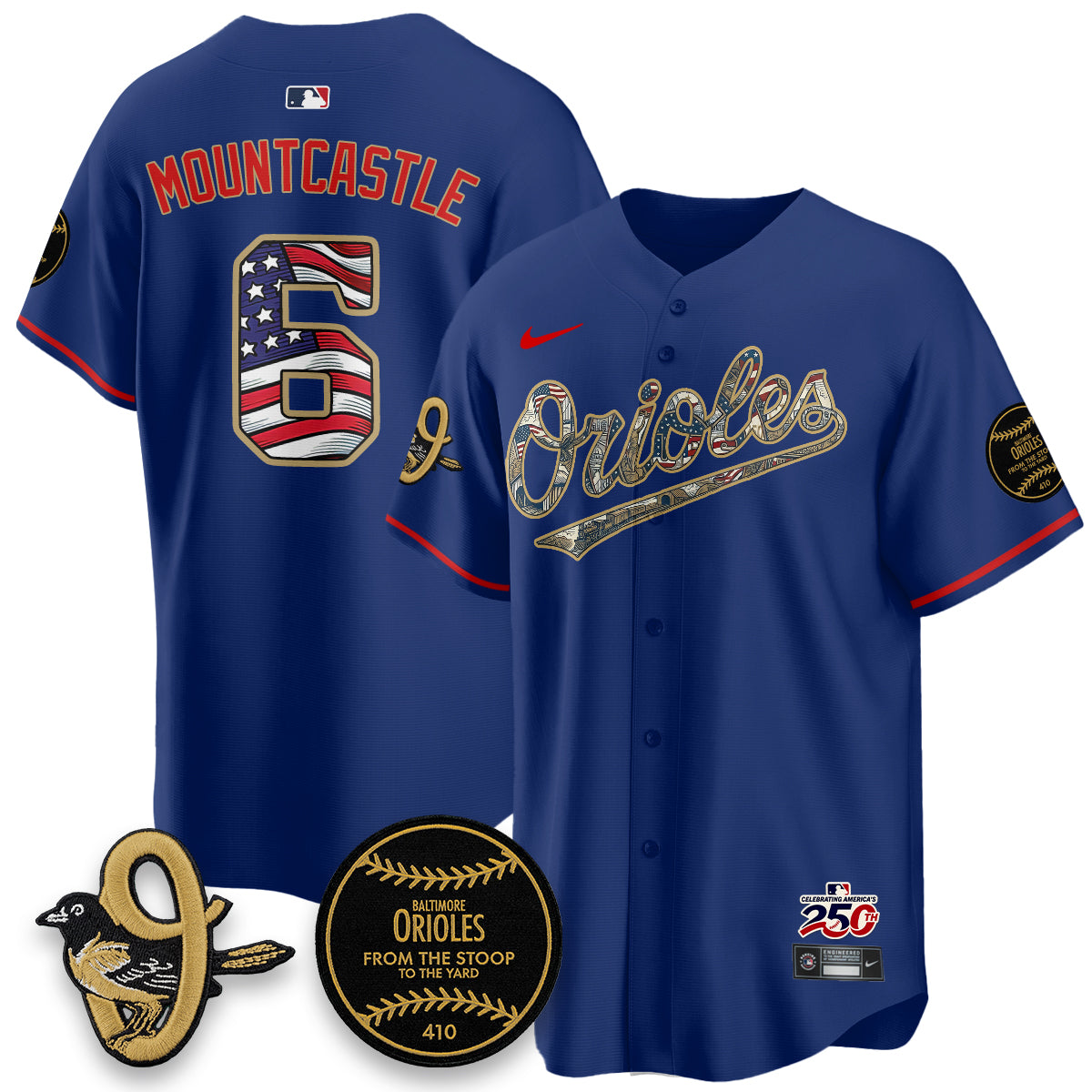 Baltimore Orioles 2026 Independence Day USA Vapor Limited Jersey - Stitched-Cuztomshoes