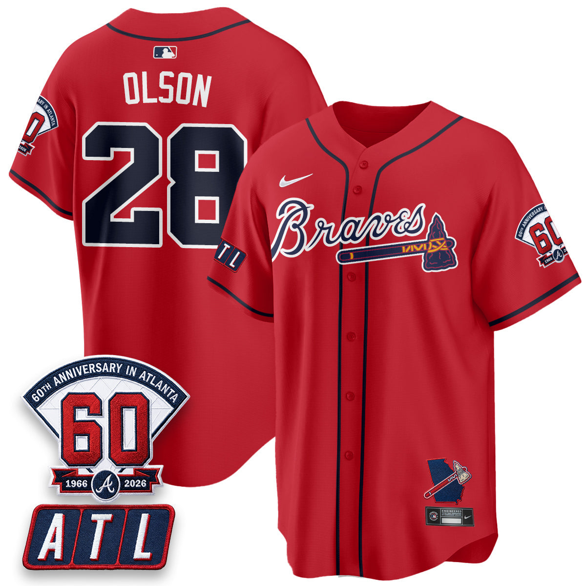 Atlanta Braves 2026 60th Anniversary Vapor Limited Jersey - Stitched