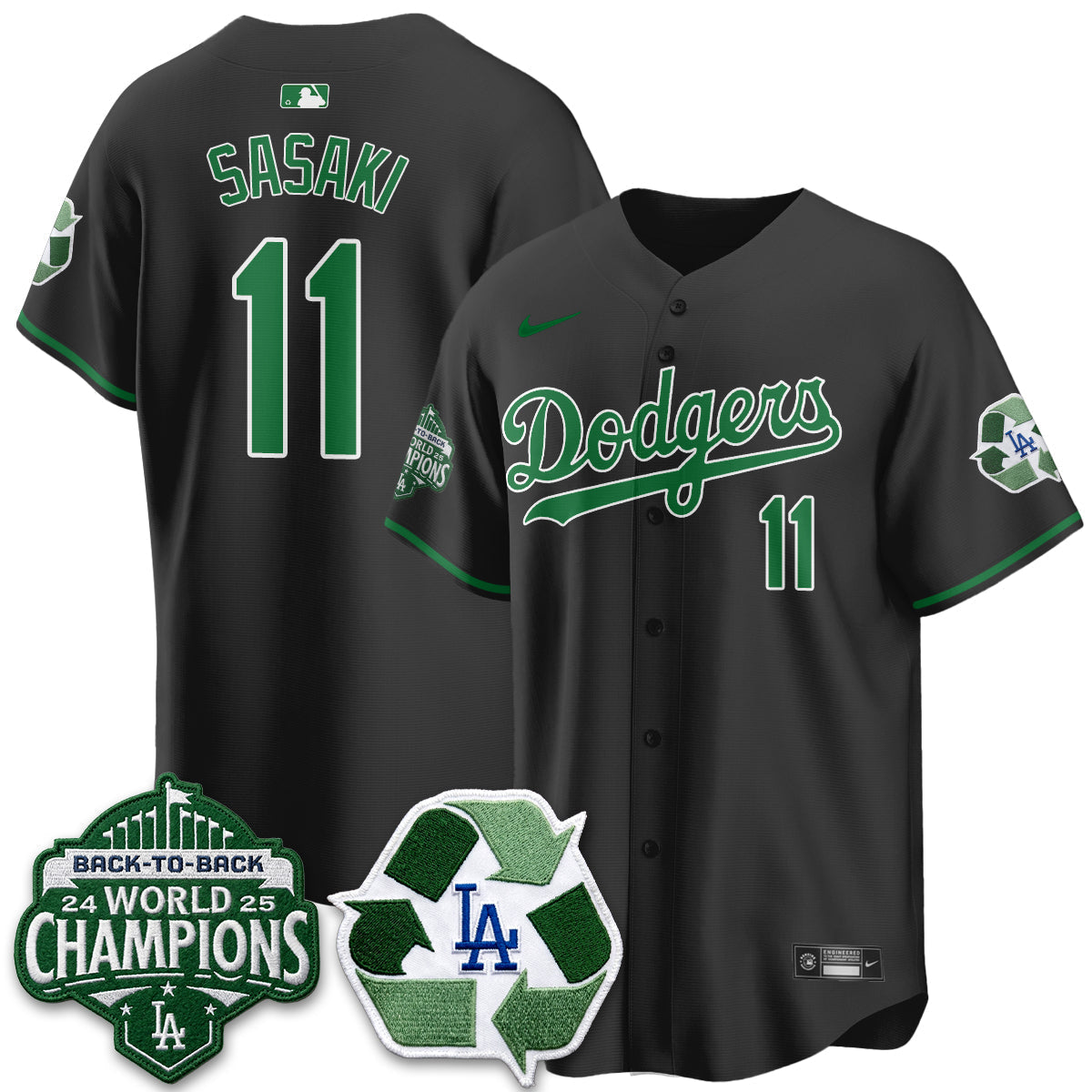 Los Angeles Dodgers Happy Earth Day Vapor Jersey -Stitched