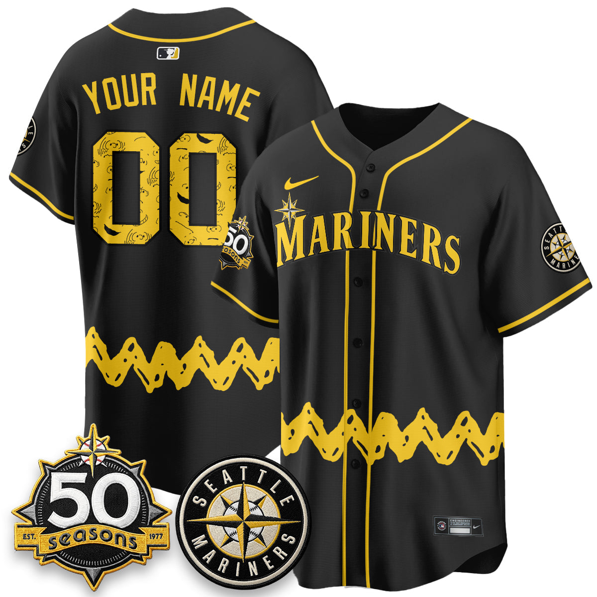 Seattle Mariners x P-Nuts Vapor Limited Custom Jersey - Stitched