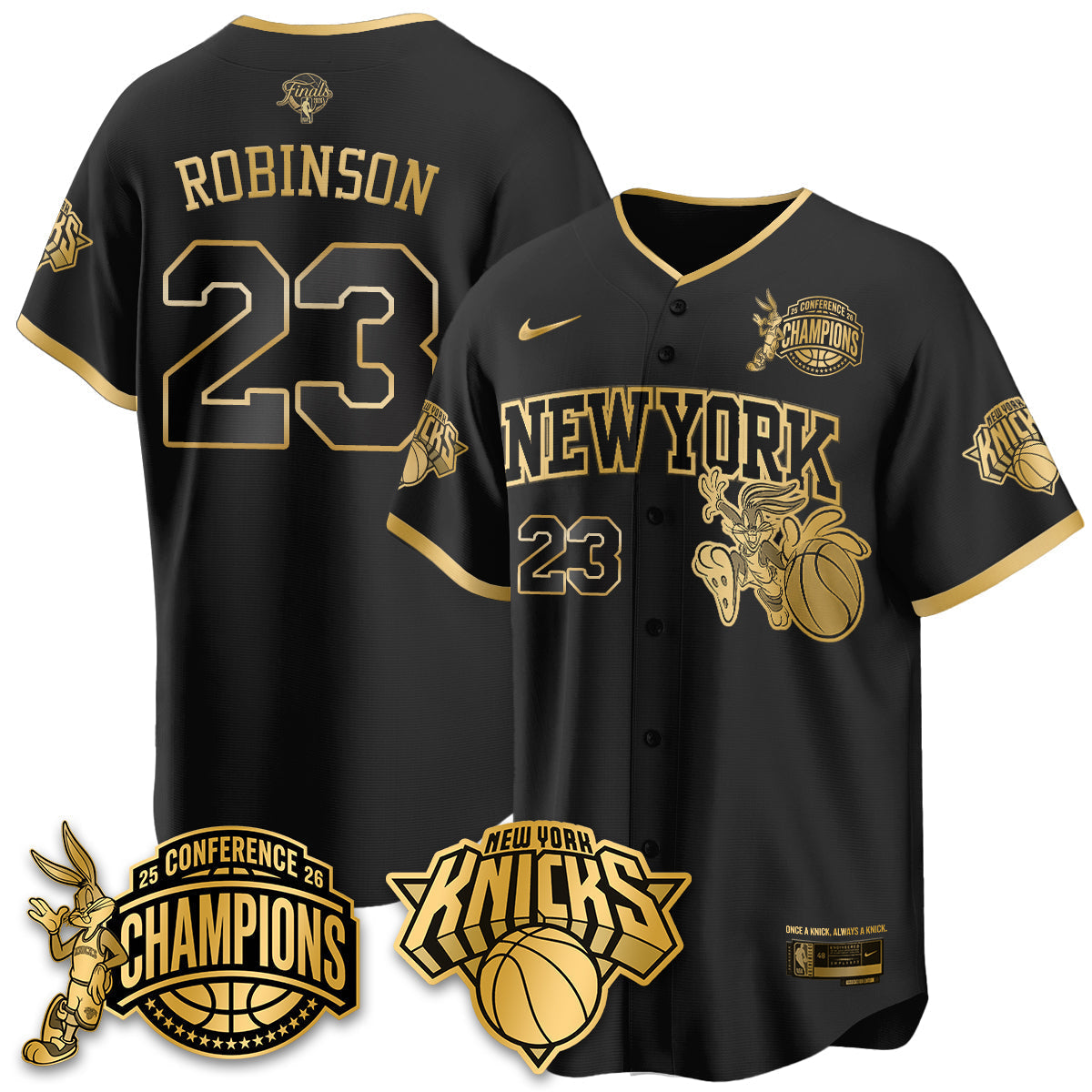 New York Knicks 2026 Basketball Finals x Bunny Vapor Jersey V2- Stitched-Cuztomshoes