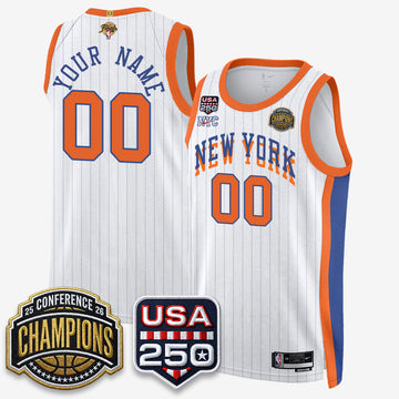 New York Knicks 2026 Basketball Eastern Conference Champions City Edition Custom Jersey V2- Stitched-Cuztomshoes