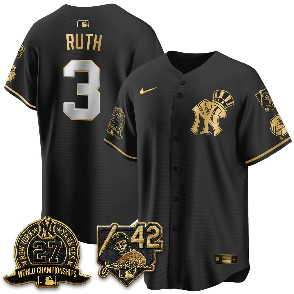New York Yankees 2026 Jackie Robinson Day Vapor Limited Gold Edition Jersey - Stitched - V2